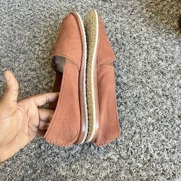 Frye Milly A Line Flats Brown Whiskey Leather Slip on Shoes Women's Size 10