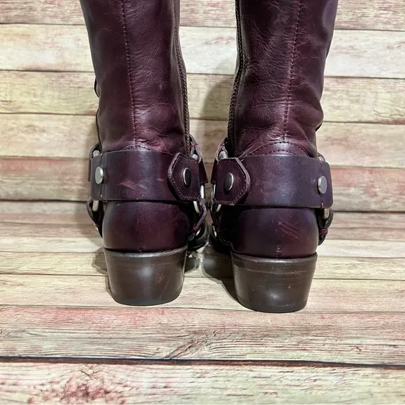 Frye Nib Carson Leather Harness Boots