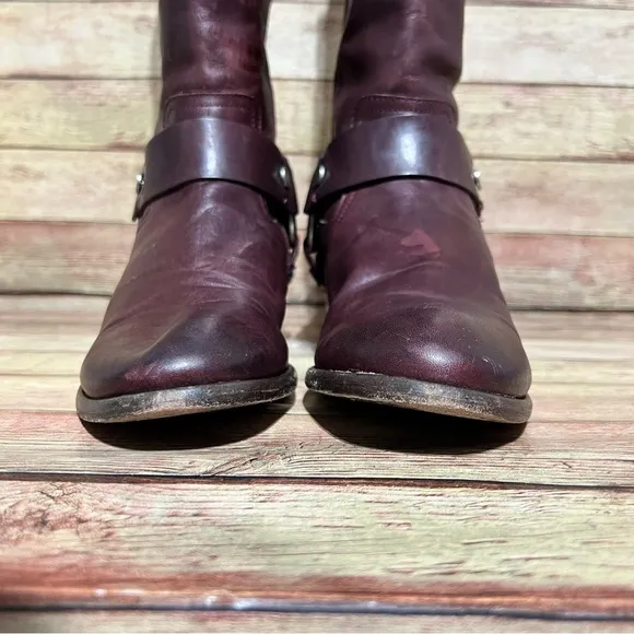 Frye Nib Carson Leather Harness Boots