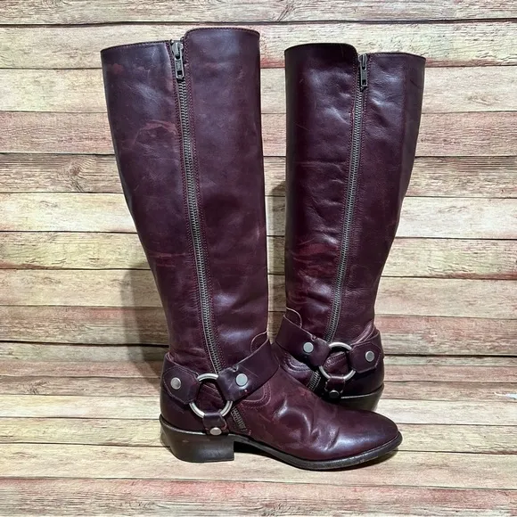 Frye Nib Carson Leather Harness Boots