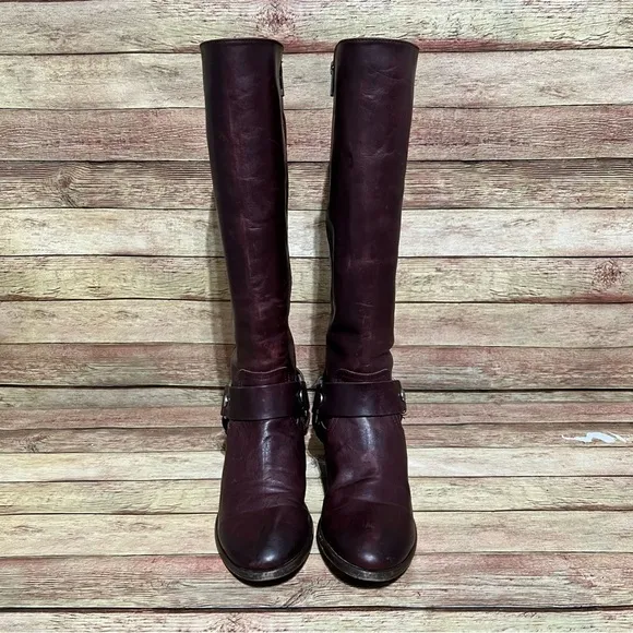 Frye Nib Carson Leather Harness Boots