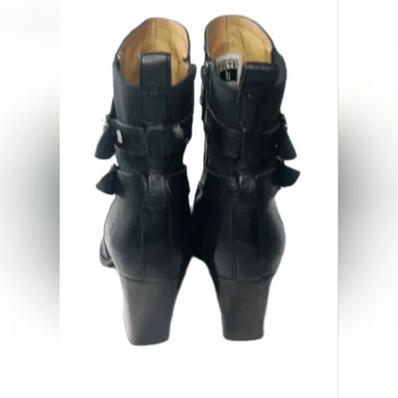 Frye Patty Gore Bootie Women's Size 9 Black Leather Boots Chunky Heels