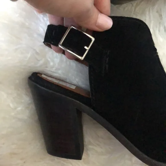 FRYE Peep Toe Ankle Slingback Black Suede Boots/Booties