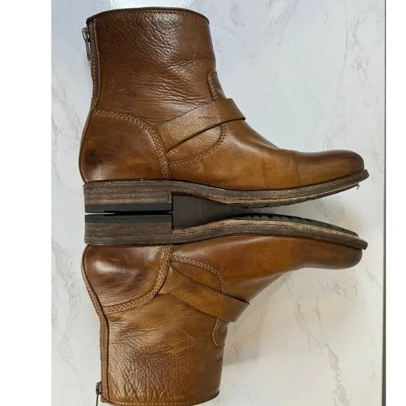 Frye Shoes Frye Tyler Engineer Cognac Buckle Ankle Boots Size 9