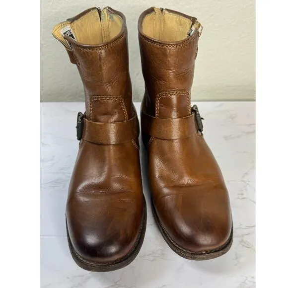 Frye Shoes Frye Tyler Engineer Cognac Buckle Ankle Boots Size 9