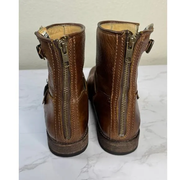 Frye Shoes Frye Tyler Engineer Cognac Buckle Ankle Boots Size 9