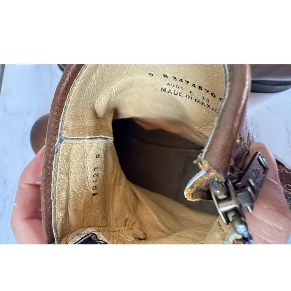 Frye Shoes Frye Tyler Engineer Cognac Buckle Ankle Boots Size 9