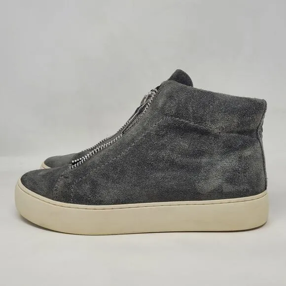 Frye Sneakers Womens 6.5M Gray Suede Lena Zip High Top Shoes Booties