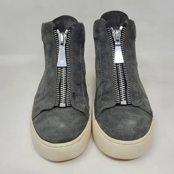 Frye Sneakers Womens 6.5M Gray Suede Lena Zip High Top Shoes Booties