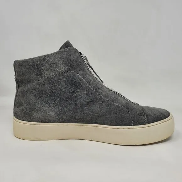 Frye Sneakers Womens 6.5M Gray Suede Lena Zip High Top Shoes Booties