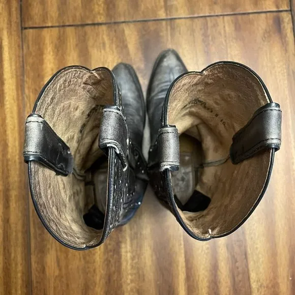 Frye Studded Billy Boots Green Gray Distressed￼ Leather Womens Size 6.5 B