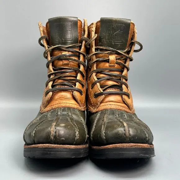 Frye Veronica Women's 6.5 Brown Leather Shearling Duck Boots Lace-Up Mid-Calf
