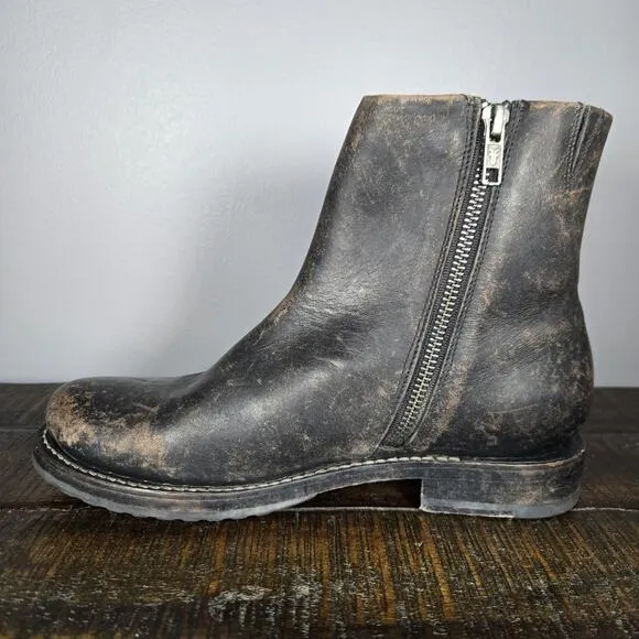 Frye Veronica Womens Size 7 B Inside Zipper Ankle Leather Boots Black Brown