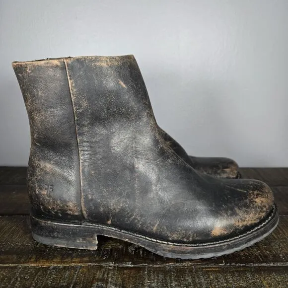 Frye Veronica Womens Size 7 B Inside Zipper Ankle Leather Boots Black Brown
