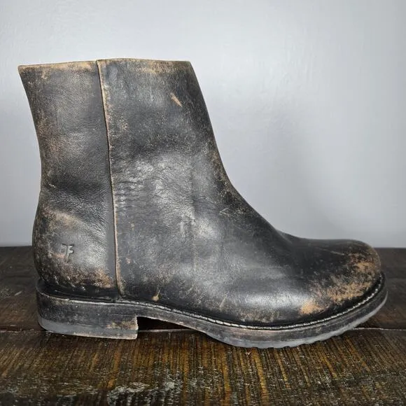 Frye Veronica Womens Size 7 B Inside Zipper Ankle Leather Boots Black Brown