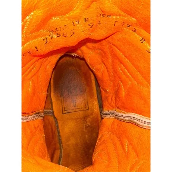 Frye Vintage Lizard Leather Snip Toe Cowgirl Western Boots Womens Size 9.5