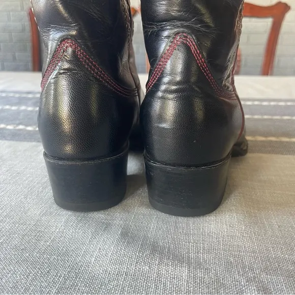 Frye Western Daisy Duke Studded Pointed Toe Leather Cowboy Boots Size 9