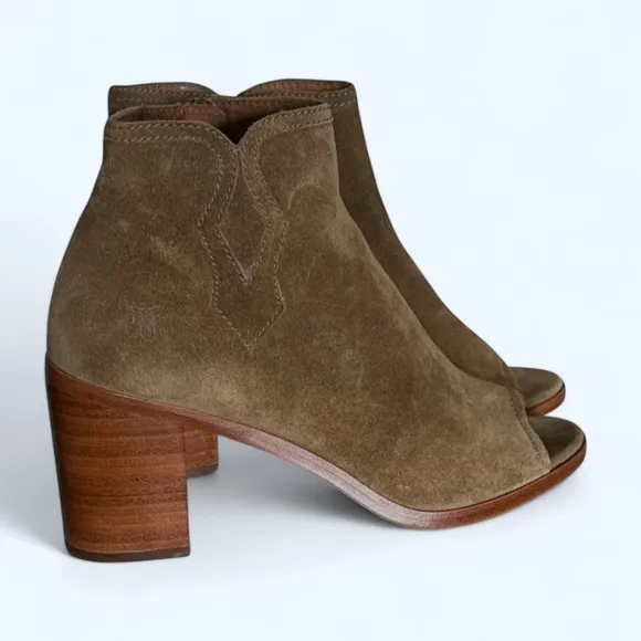 Frye Women's Danica Peep Bootie Ankle Boots / shoes SZ 8