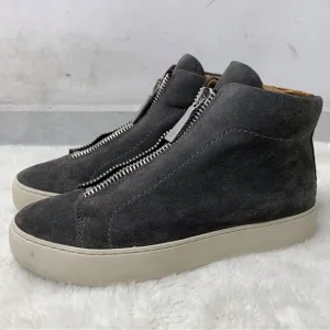 Frye Women's Lena Zip Platform Suede Grey Flat High Top Sneakers Size 7M