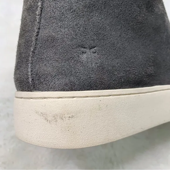 Frye Women's Lena Zip Platform Suede Grey Flat High Top Sneakers Size 7M
