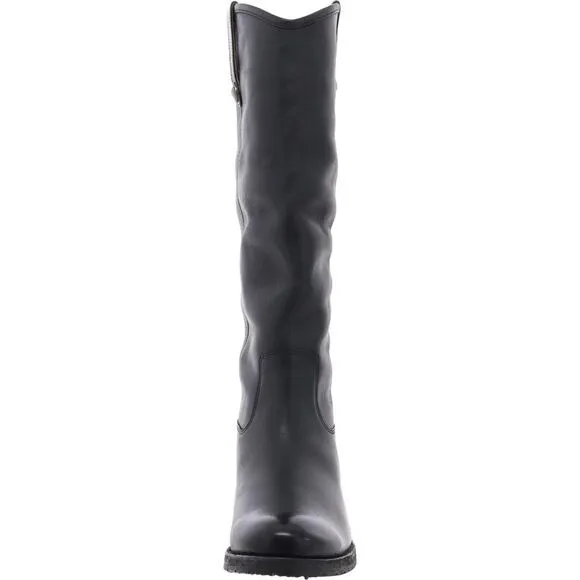 Frye Womens Melissa Button Black Leather Cowboy, Western Boots Shoes New