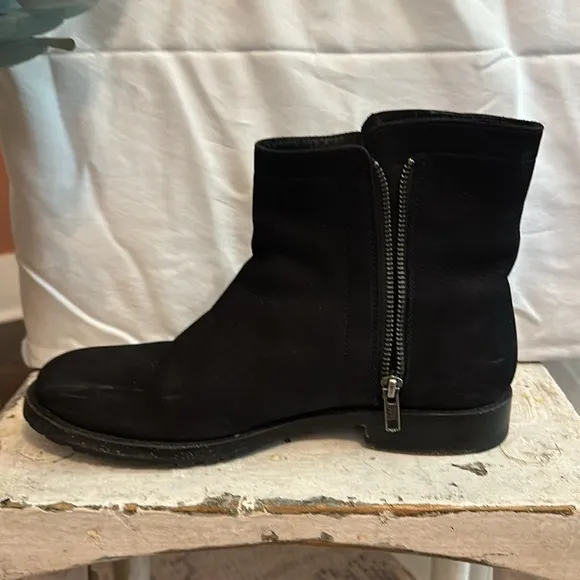 Frye | Women’s | Natalie | double zip | black | suede | leather | 8.5 | boots