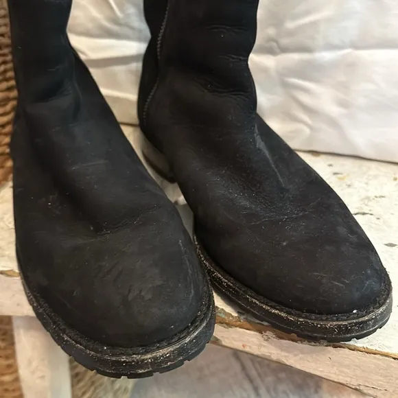 Frye | Women’s | Natalie | double zip | black | suede | leather | 8.5 | boots