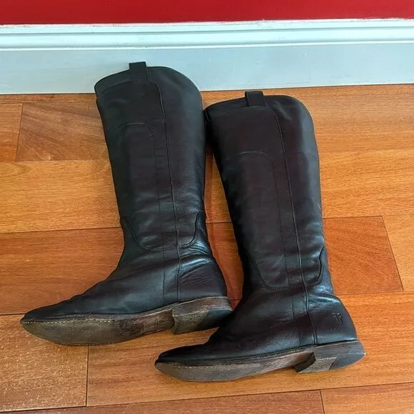 Frye Women's Paige Leather Tall Riding Boots, Size 7.5