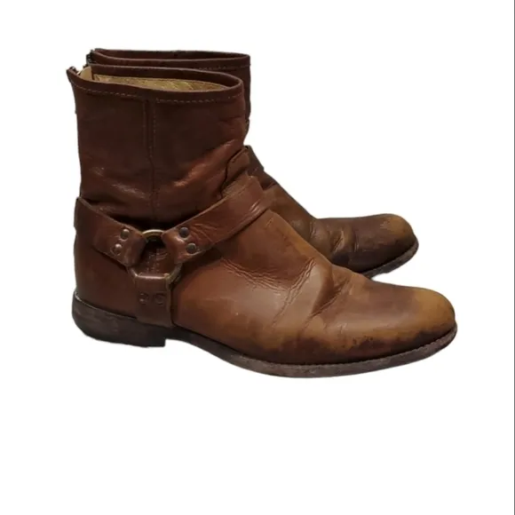 Frye Womens Veronica Harness Ankle Leather Boots Boho shoes sz 9.5B