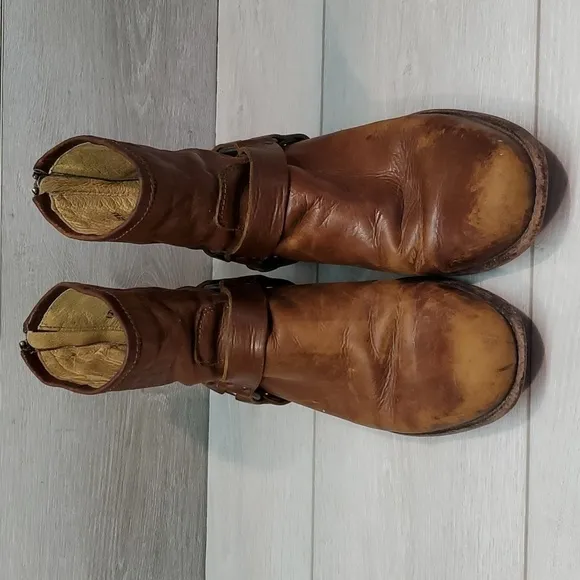 Frye Womens Veronica Harness Ankle Leather Boots Boho shoes sz 9.5B