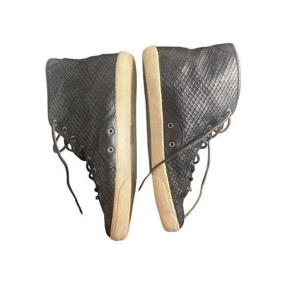 Frye Men Black leather Snakeskin High top Sneakers Sz 10