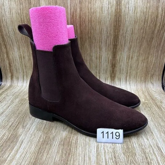Fugashin Pour Story Et Fall Chelsea Boots Men's Size 9 EU‎ 42 Brown Suede Shoes