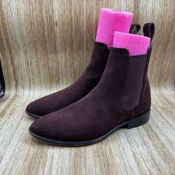 Fugashin Pour Story Et Fall Chelsea Boots Men's Size 9 EU‎ 42 Brown Suede Shoes