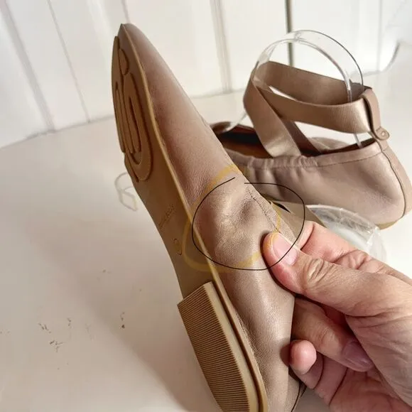 Gentle Soul Portia Rey Leather Ballet Ballerina Slip On Wrap Around Flat Shoes