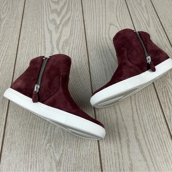 Gentle Souls Carter Suede High Top Zipper Sneakers US8.5 Plumberry Leather $159