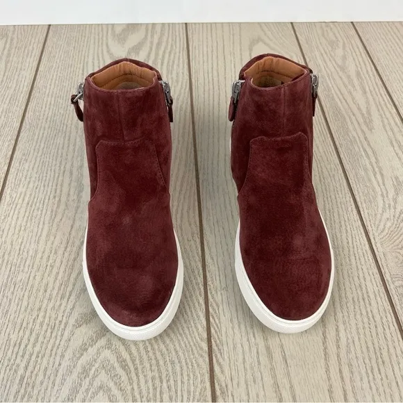 Gentle Souls Carter Suede High Top Zipper Sneakers US8.5 Plumberry Leather $159