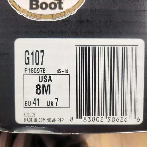 Georgia Boot G107 8&quot; Homeland Mens Sz 8 M Brown Waterproof Steel Toe Work Boots
