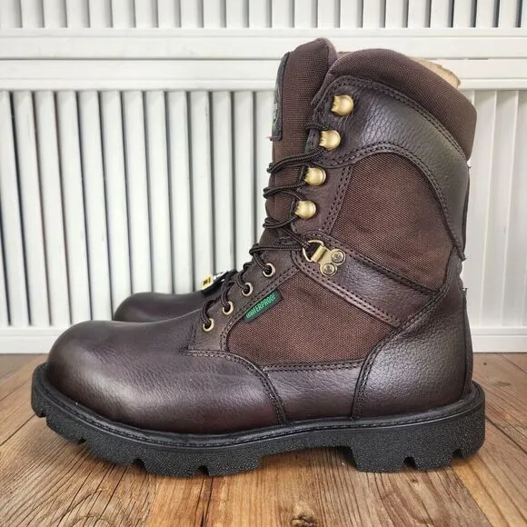 Georgia Boot G107 8&quot; Homeland Mens Sz 8 M Brown Waterproof Steel Toe Work Boots