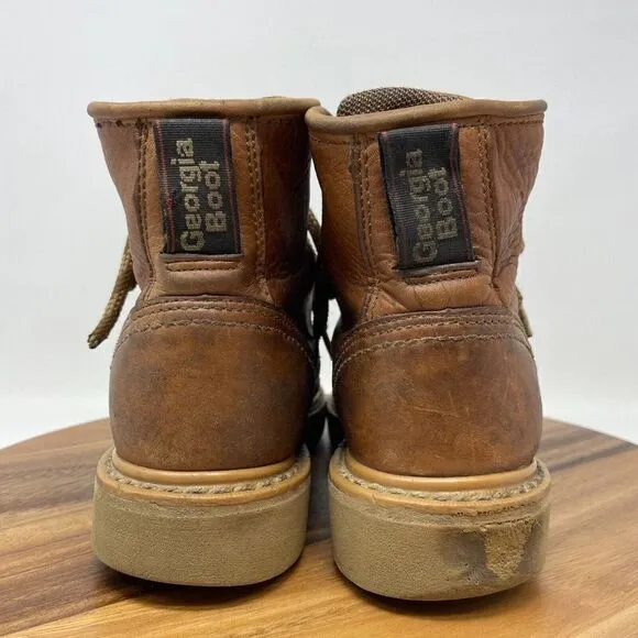 GEORGIA BOOTS 6” Men’s Size 6.5 M Leather  Gold Wedge Work Chukka Boots G6152