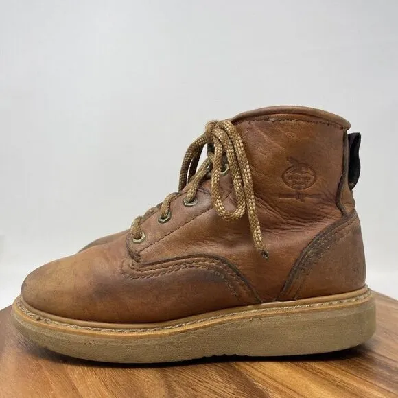 GEORGIA BOOTS 6” Men’s Size 6.5 M Leather  Gold Wedge Work Chukka Boots G6152