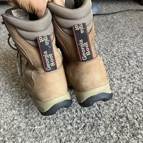 Georgia Boots Brown Leather Sport &amp; Trail Thinsulate Ultra 400 Hiking Men 8.5 W