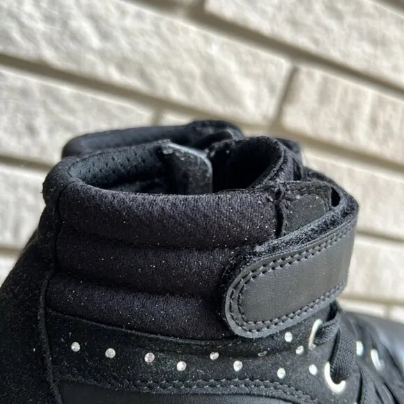 GEOX Kathe Black High Top Leather Sneakers Sz3.5