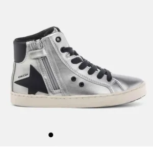 Geox Respira Silver Kalispera High-top Sneakers Size 4 Big Girls