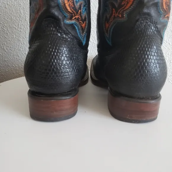 Gepanga Western Mens Cowboy Squear Toe  Boots Lizard Vamp USA 9 Made In Mexico.