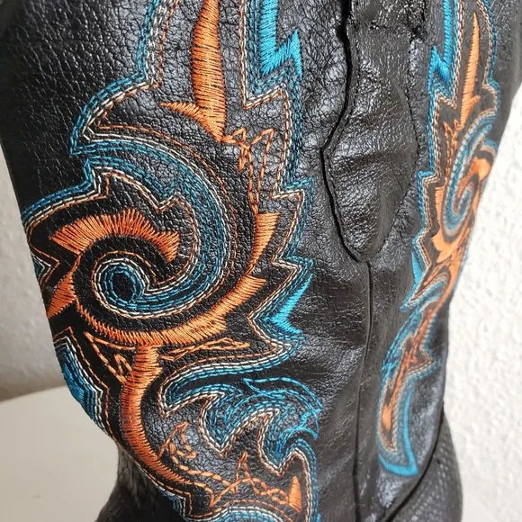 Gepanga Western Mens Cowboy Squear Toe  Boots Lizard Vamp USA 9 Made In Mexico.