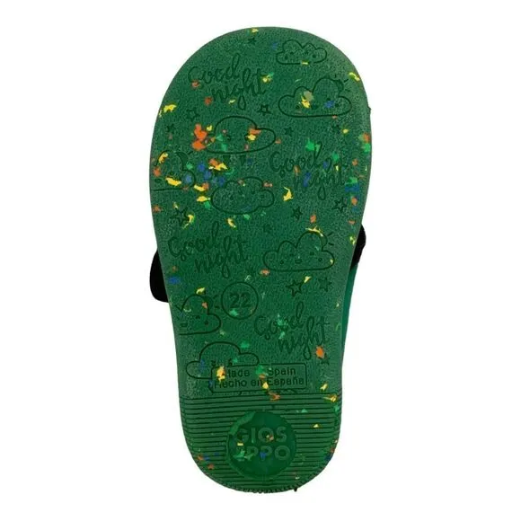 GIOSEPPO Soccer Velcro Straps Slippers in Green, Sz 22 New