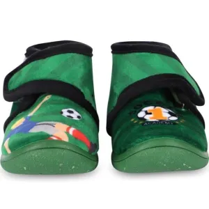 GIOSEPPO Soccer Velcro Straps Slippers in Green, Sz 22 New
