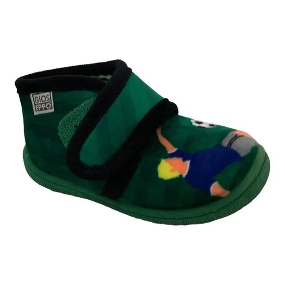 GIOSEPPO Soccer Velcro Straps Slippers in Green, Sz 22 New