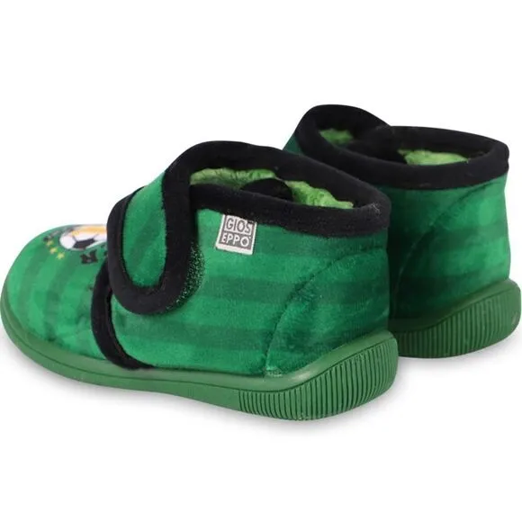 GIOSEPPO Soccer Velcro Straps Slippers in Green, Sz 22 New