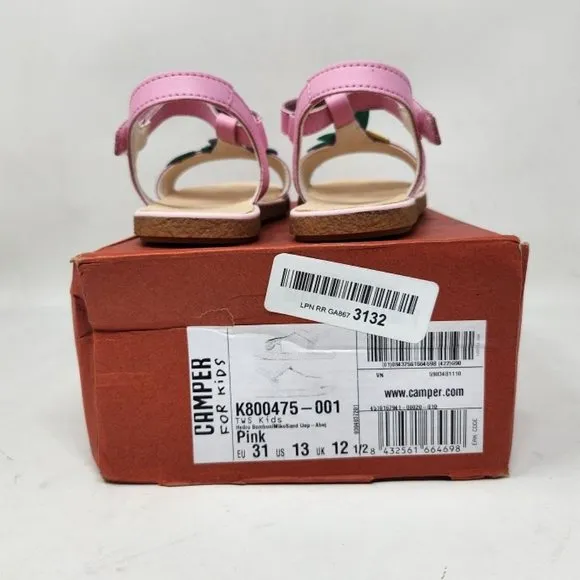 Girl's 13 / EU 31 Camper Twins pink leather sandals Hydro Bombon / Miko Sand